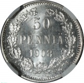 ������� ��������� 50 ����� 1908 ���� L � ����� ��� MS 65