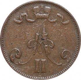Русская Финляндия 5 пенни 1873 года 
